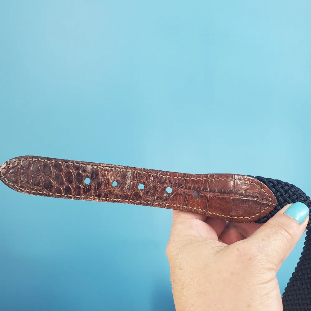Hand made in America navy belt 34